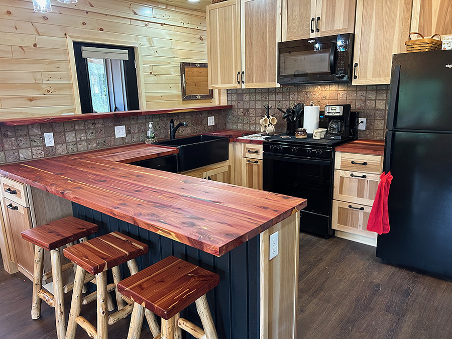 Kitchen tiles made from puddingstone